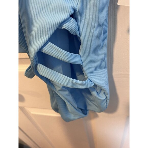 BECCA By Rebecca Virtue Color Prism High Leg One Piece Swimsuit Small Blue NWT - Picture 5 of 9